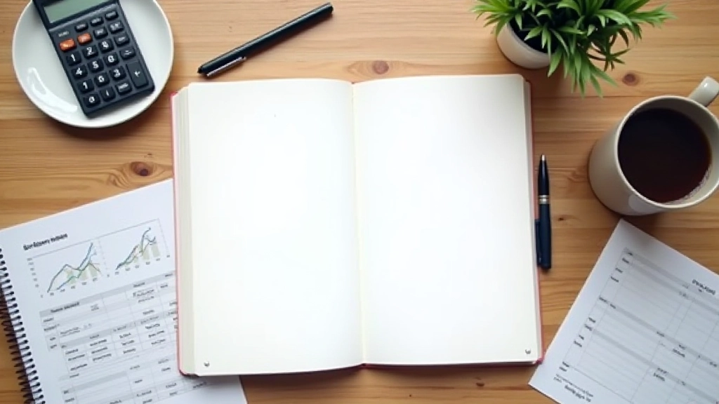 Minimalist desk setup with pen, notebook, and financial planning materials